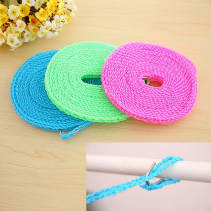 Nylon Clothesline 5m Non-Slip Hooks Outdoor