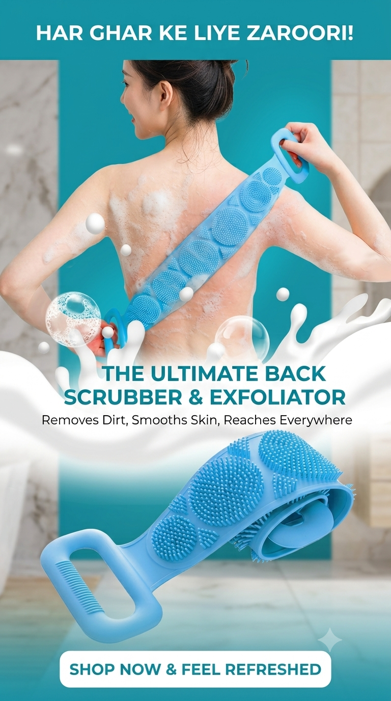 Silicone Body Scrubber Blue Double Sided Exfoliator