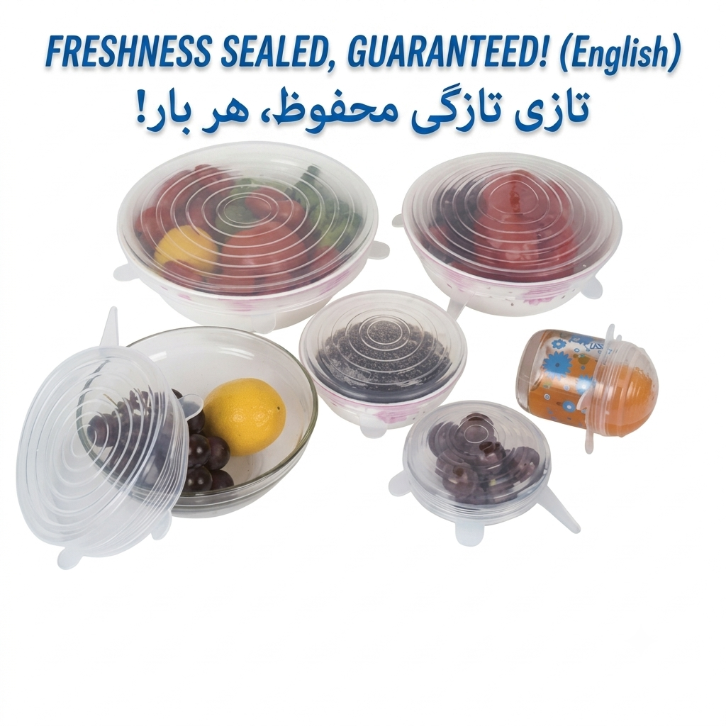 Reusable Silicone Food Covers Set of 6 Blue