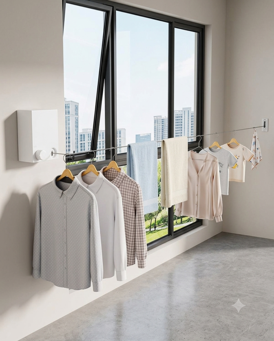 Telescopic Retractable Clothesline – Space-Saving Clothes Drying Rope
